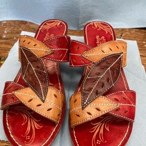 Spring Step Azalea Autumn leaves Wedge Sandal